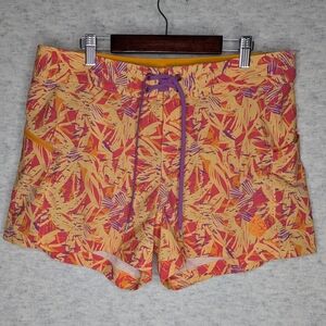 Stio CFS Board Short Womens 4" Swim Hike UPF Quick Dry Orange Purple Sz 10